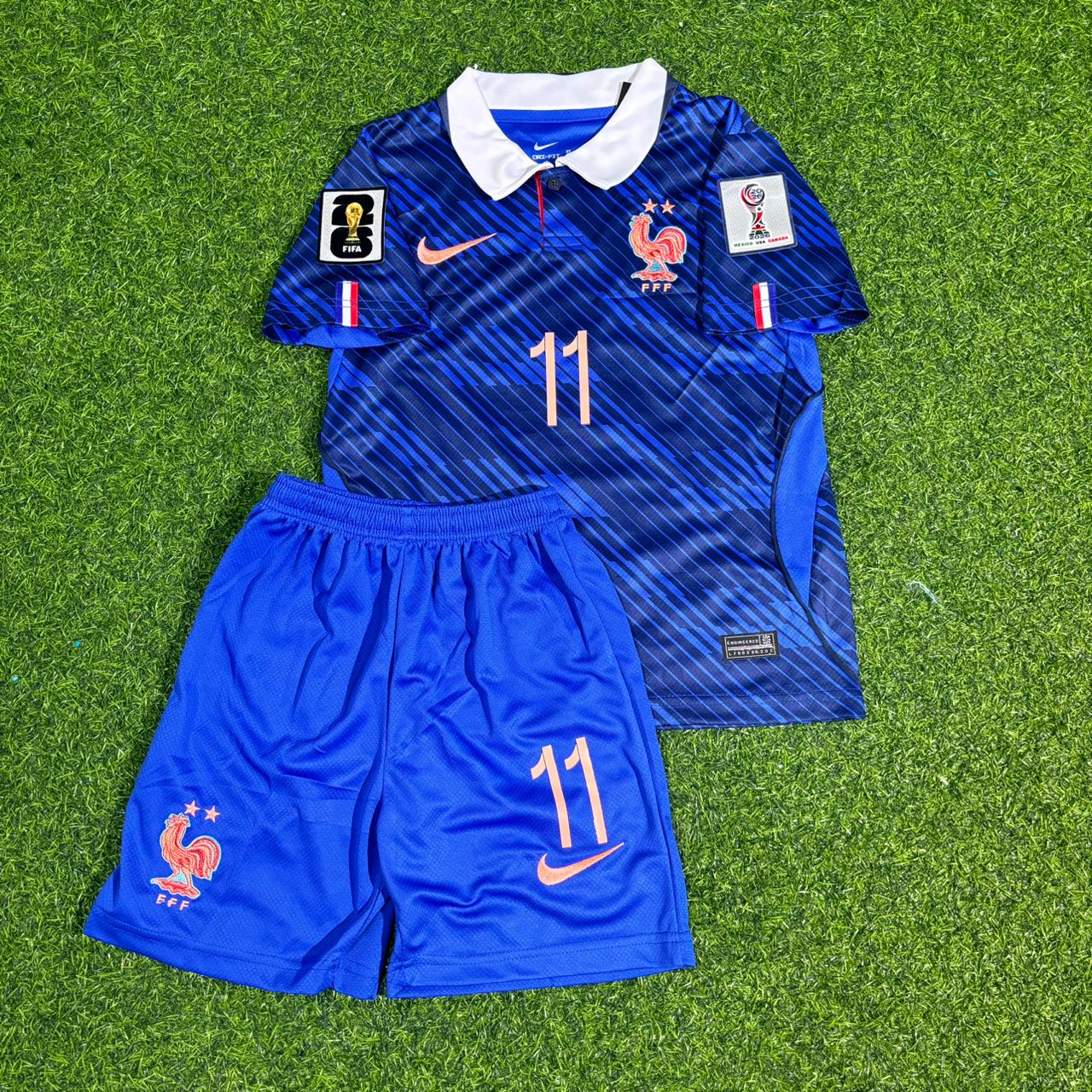 Michael Olise #11 France 2026 World Cup Home Kids Football Jersey