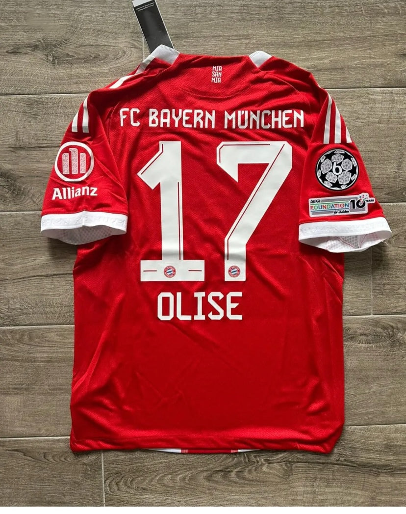 Michael Olise #17 Bayern Munich Home New Season Football Jersey Kit