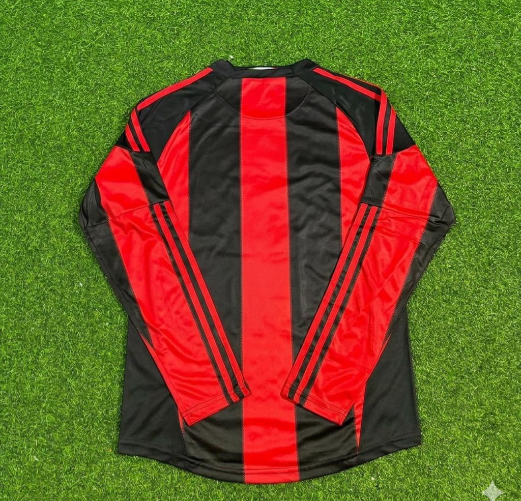 AC Milan 2010-2011 Home Long Sleeve Retro Football Jersey