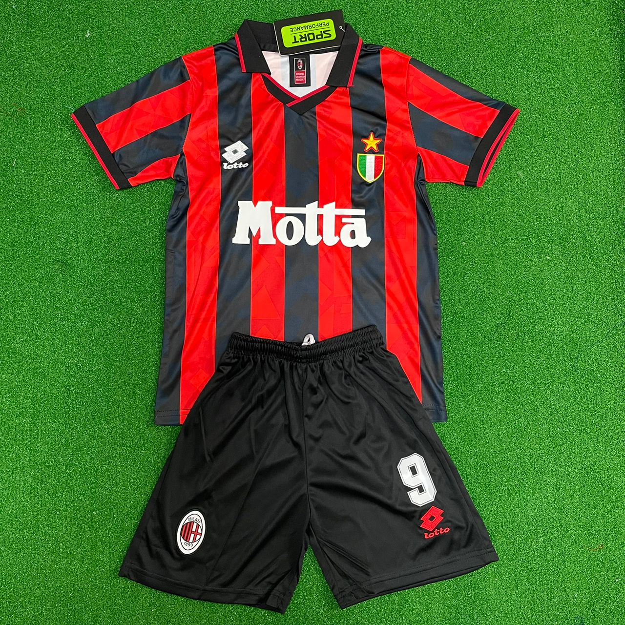 Marco van Basten Milan Retro Kids Kit – | KinderTrikot | Maillot Enfant Soccer Shirt
