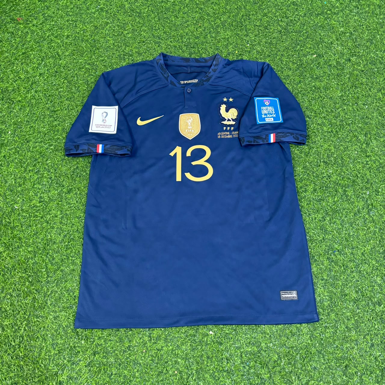 N'Golo Kante France 2022 World Cup Final Retro Jersey Maillot Trikot Soccer Shirt