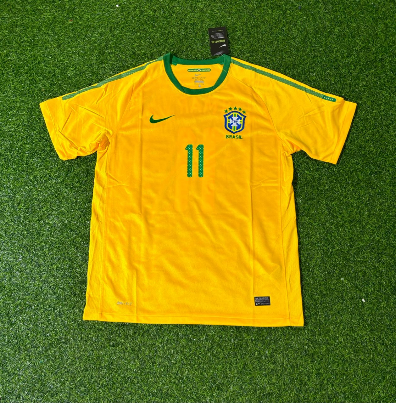 Neymar JR Brazil 2010 World Cup Retro Yellow Jersey Trikot