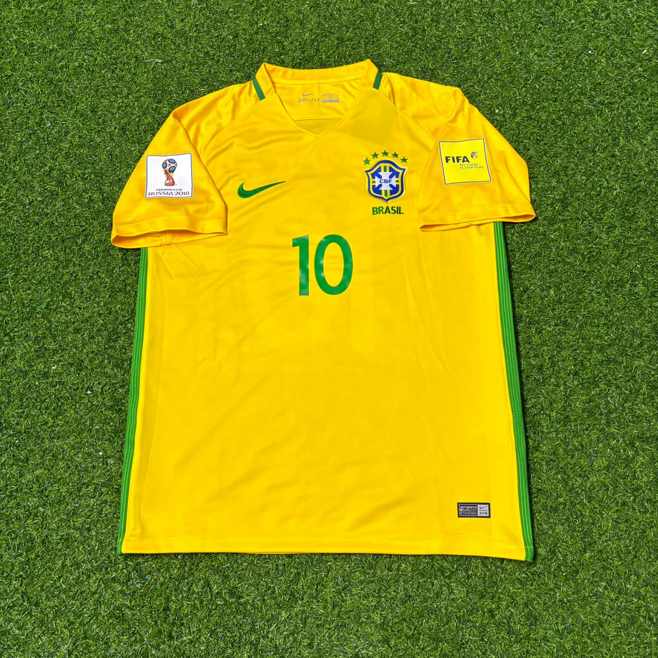 Neymar Jr #10 Brazil 2018 World Cup Home Football Jersey
