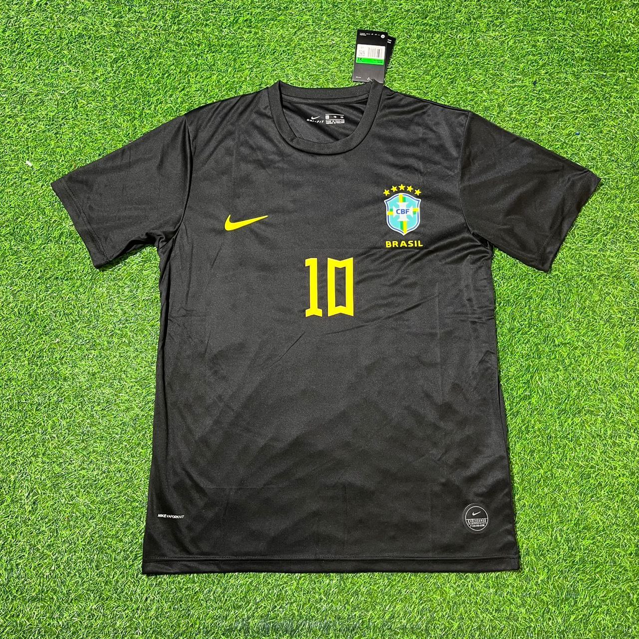 Neymar Jr Brazil Black Retro Football Jersey Kit