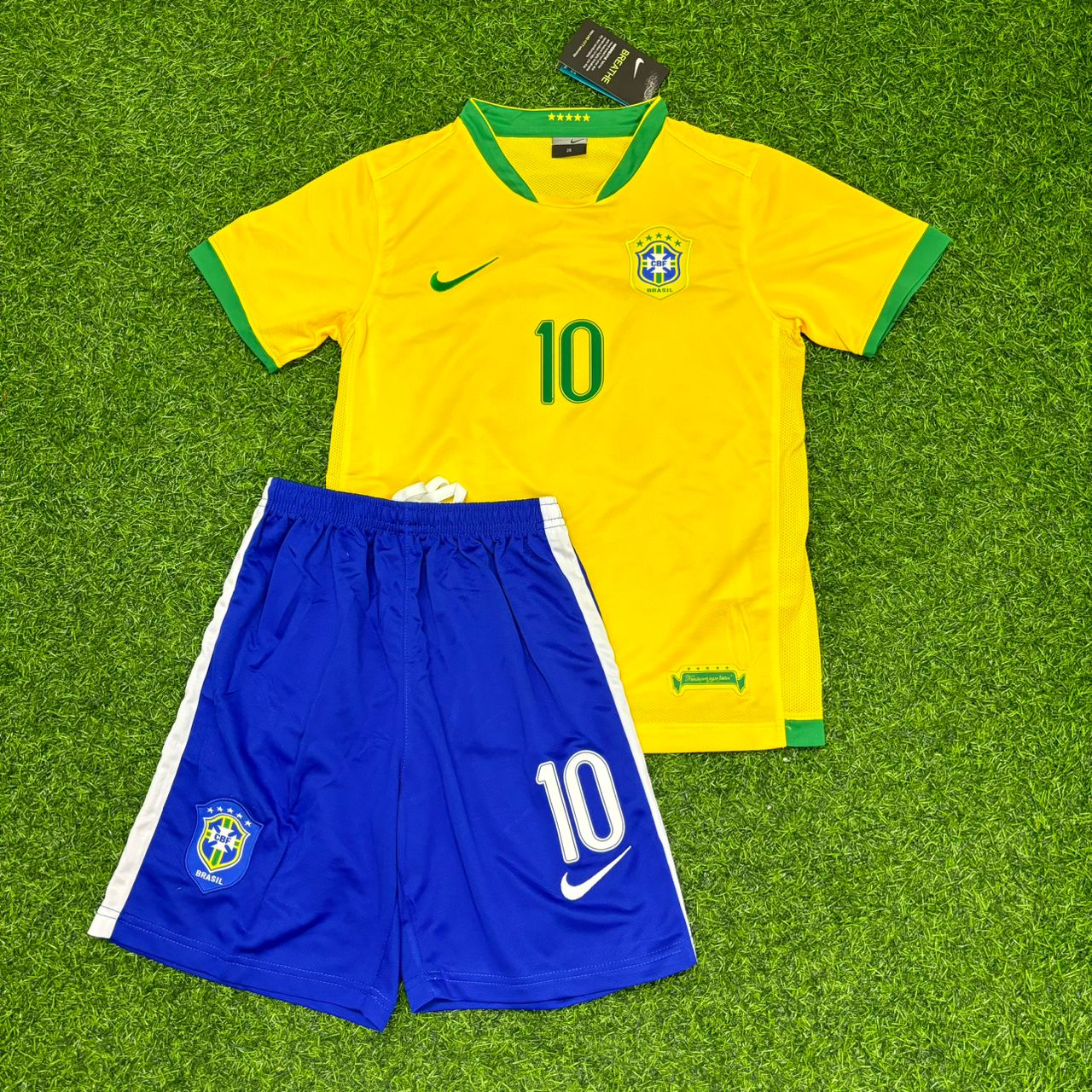 Neymar Jr Brazil Retro Kids Football Jersey
