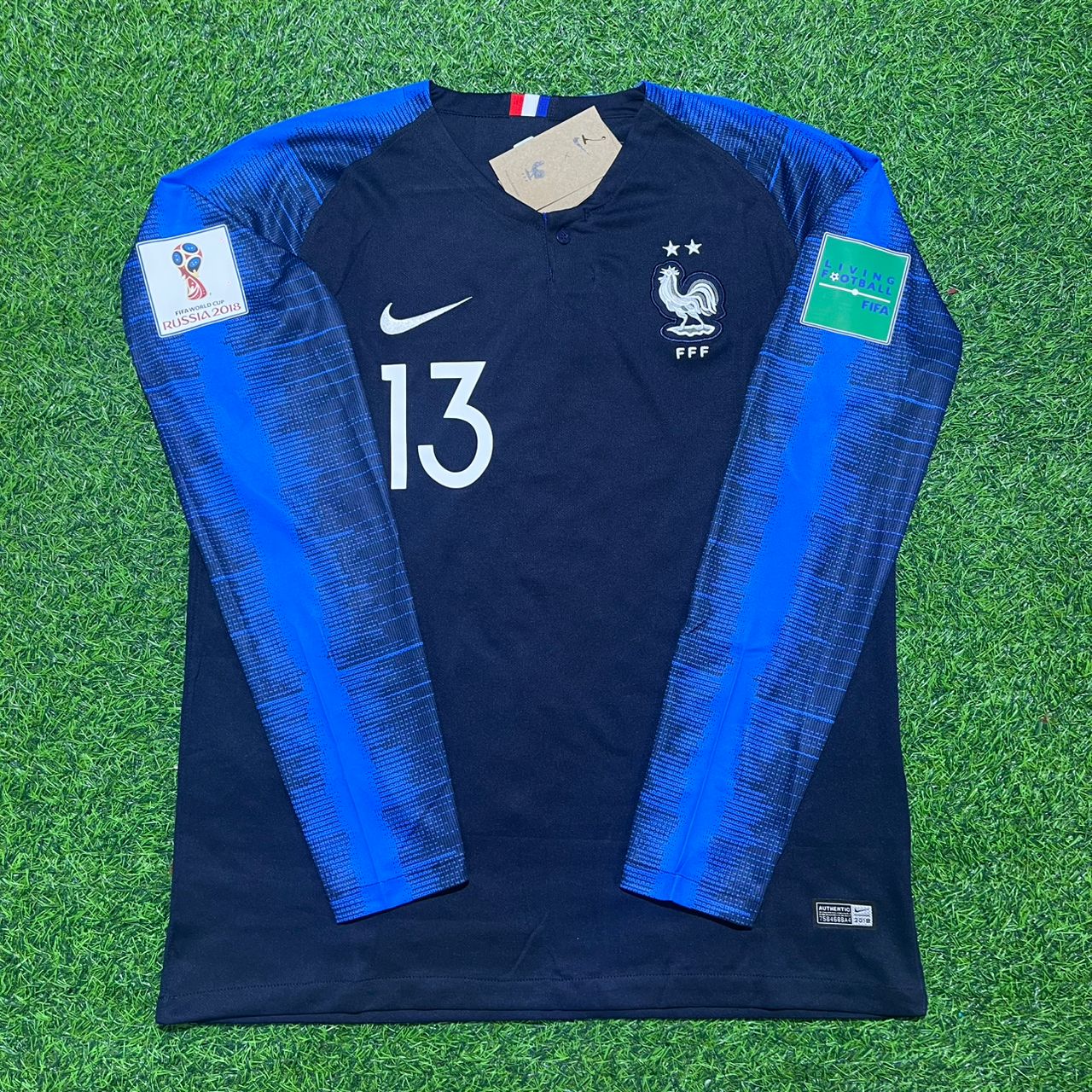 N'Golo Kante France 2018 World Cup Final Long Sleeve Retro Football Jersey Kit