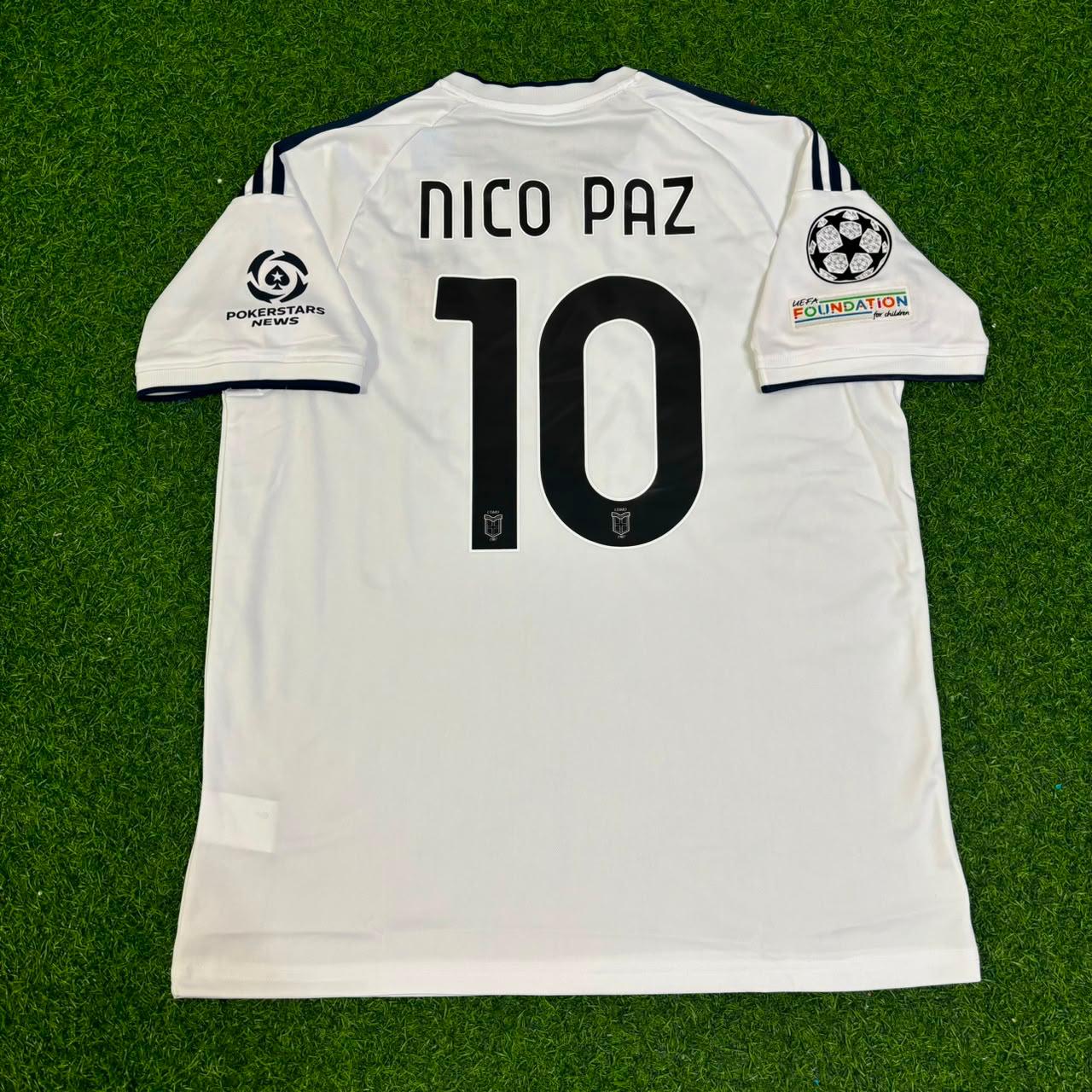 Nico Paz Como 2027 Away Champions League Patch New Season Football Jersey