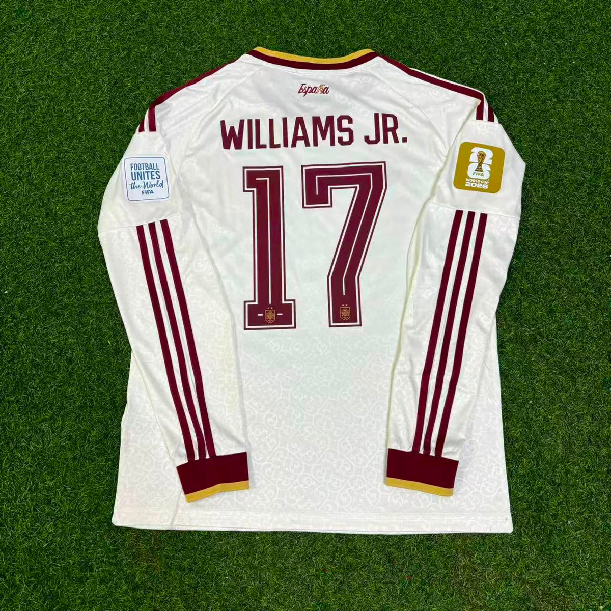 Nico Williams Jr. #17 Spain 2026 World Cup Away Long Sleeve Jersey Trikot Maillot