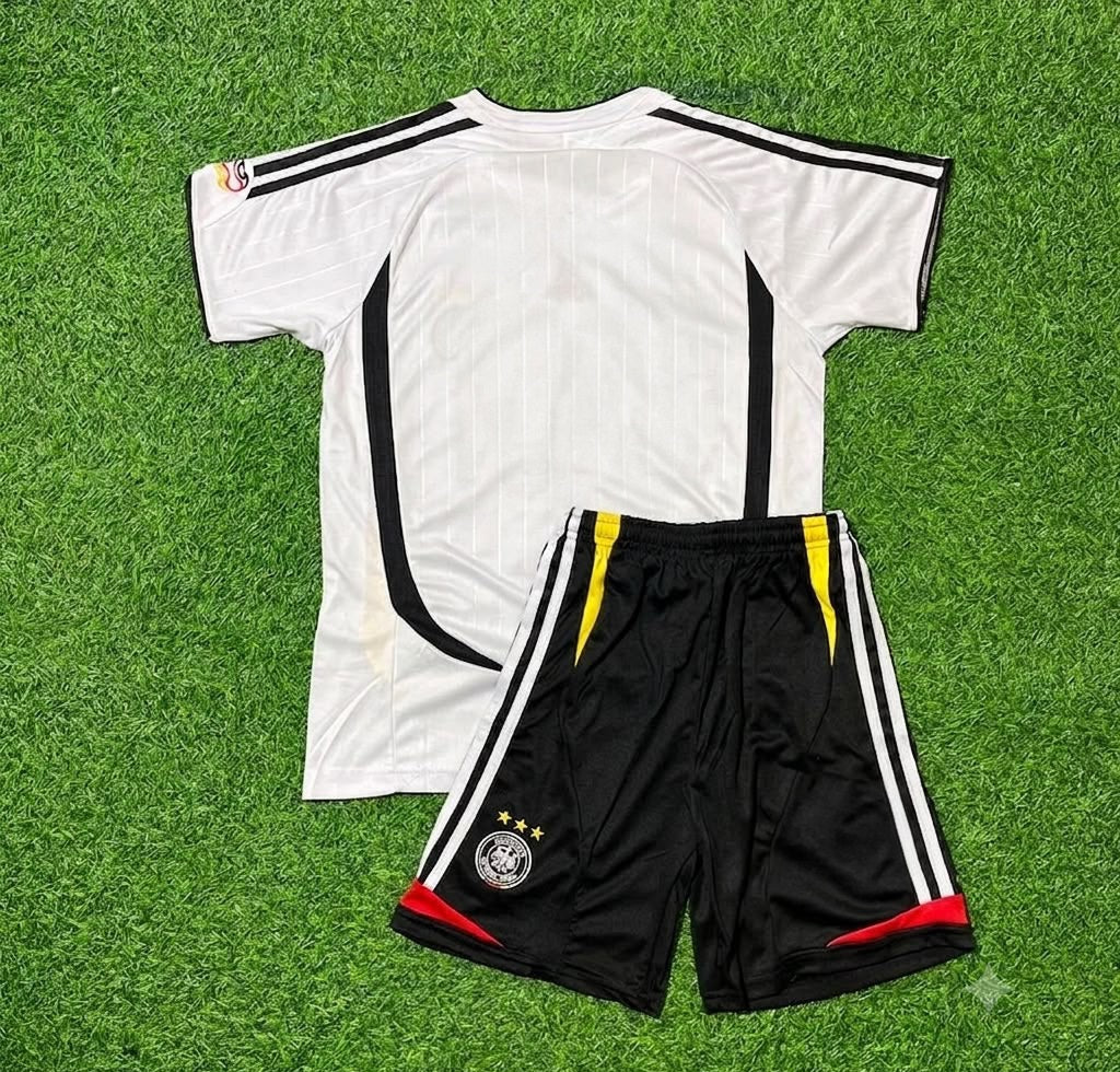 Germany Deutschland 2006 World Cup Kids White Retro Football Jersey Kit