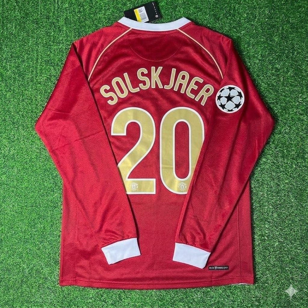 Ole Gunnar Solskjær #20 Manchester United 2006 2007 Red Golden Jersey Trikot