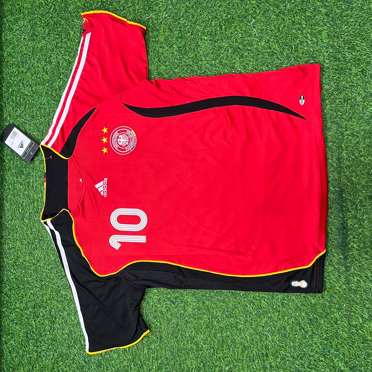 Oliver Neuville Germany 2006 World Cup Away Red Black Retro Football Jersey