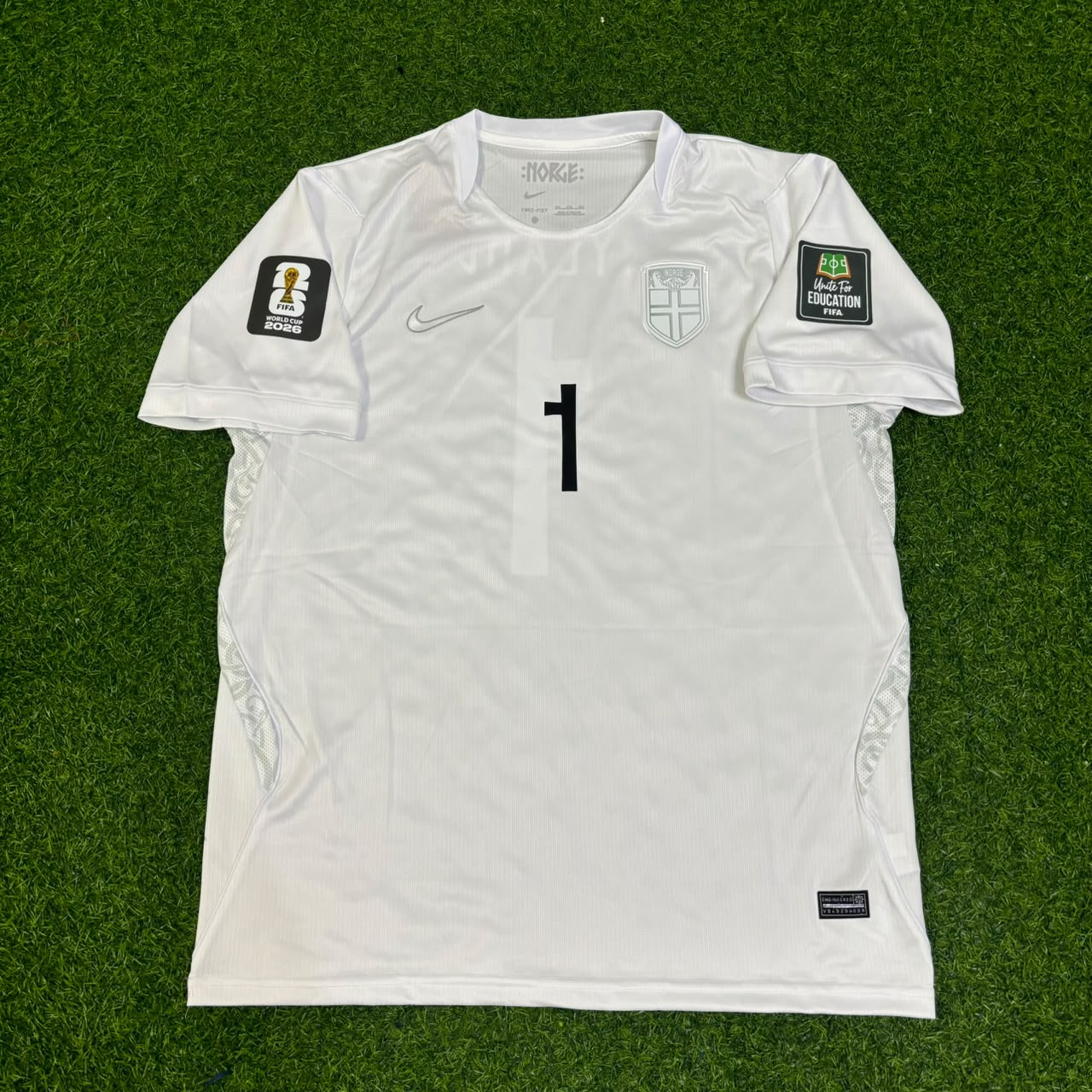 Ørjan Nyland Norway Goalkeeper 2026 World Cup White Football Jersey