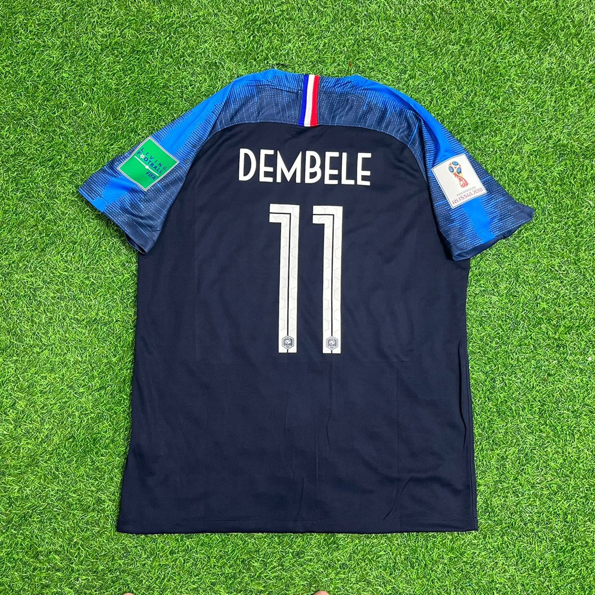 Ousmane Dembélé 11 France 2018 World Cup Final Retro Jersey Maillot Trikot Soccer Shirt