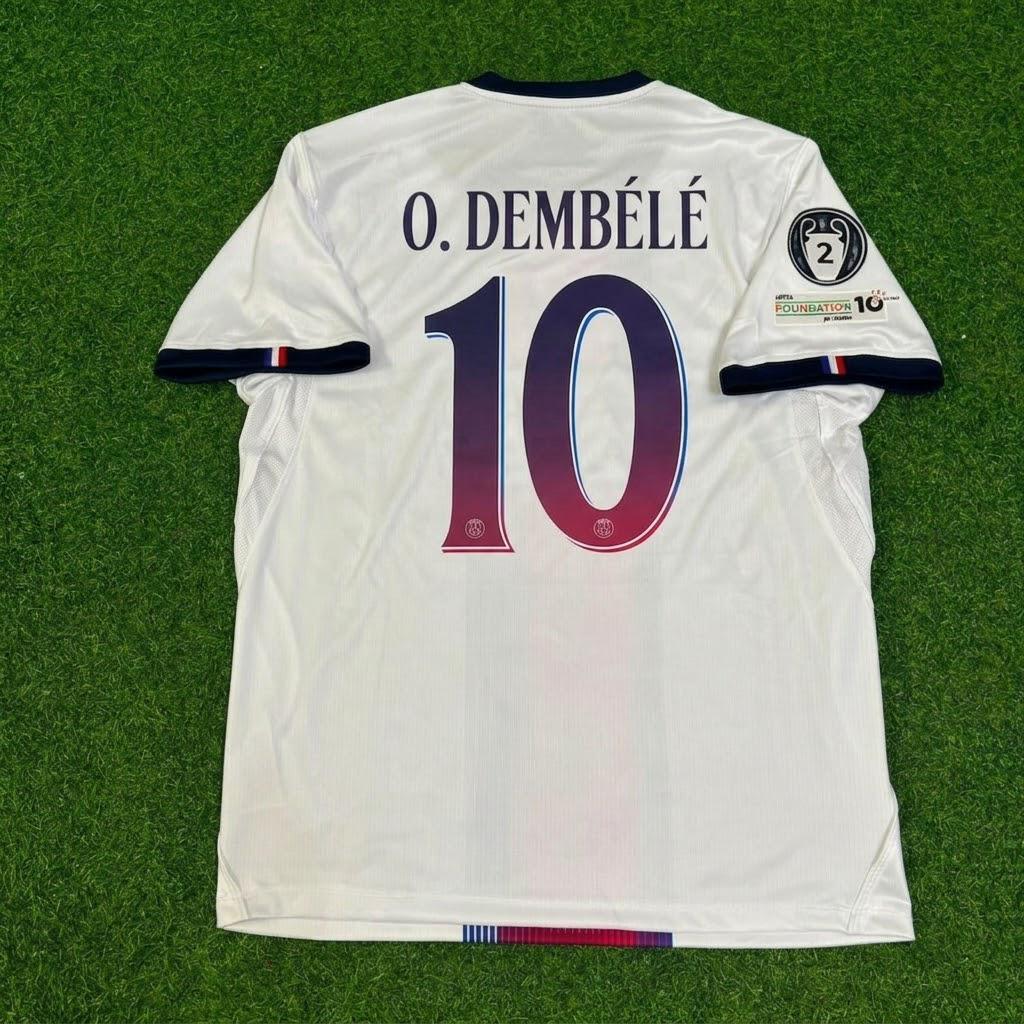 Ousmane Dembele White Jersey Maillot Trikot Soccer Shirt