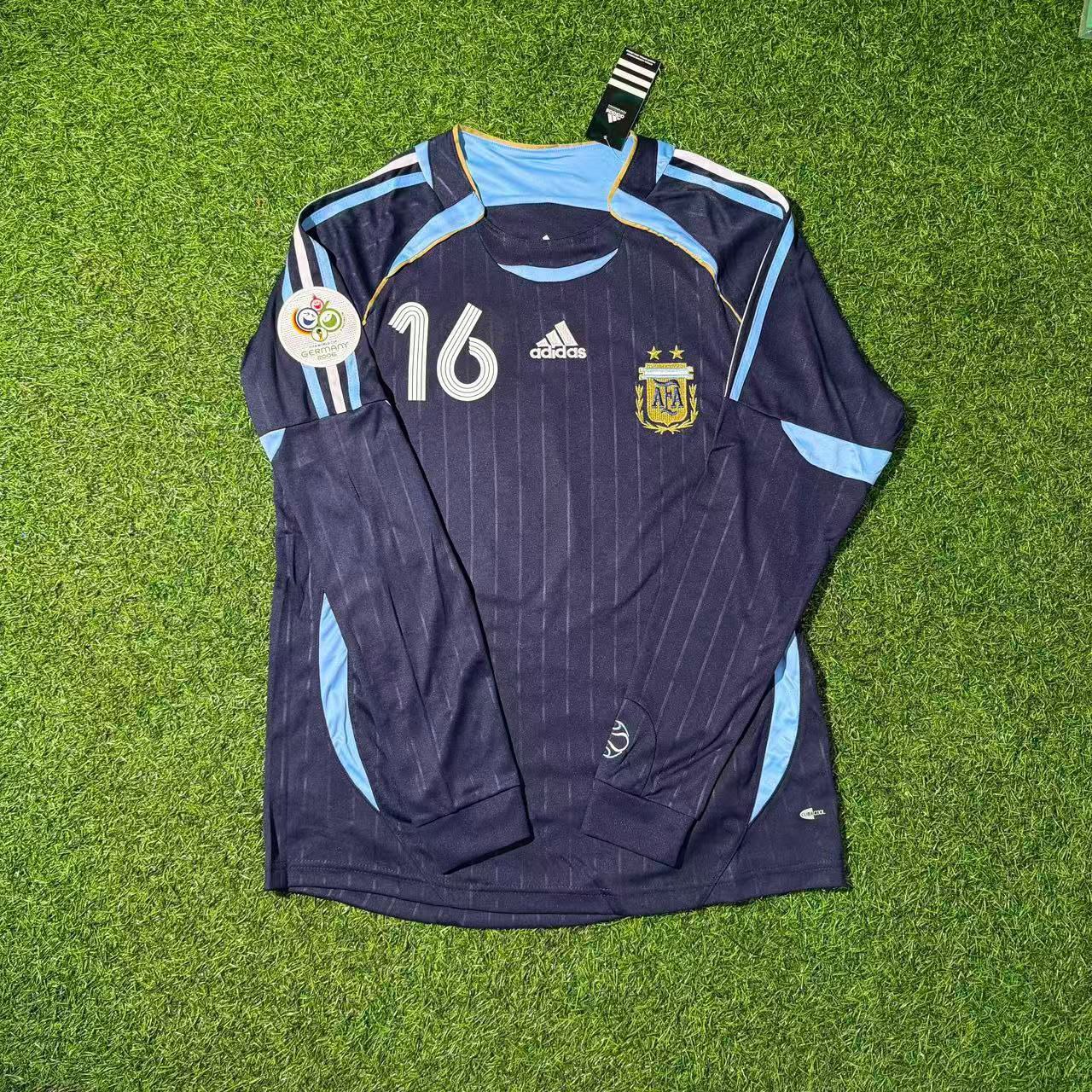Pablo Aimar Argentina 2006 World Cup Long Sleeve Retro Football Jersey Kit