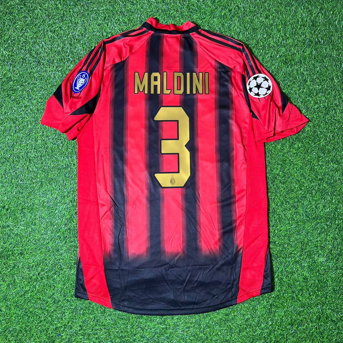 Maillot de football rétro domicile rouge et noir de Paolo Maldini, AC Milan, saison 2004/05