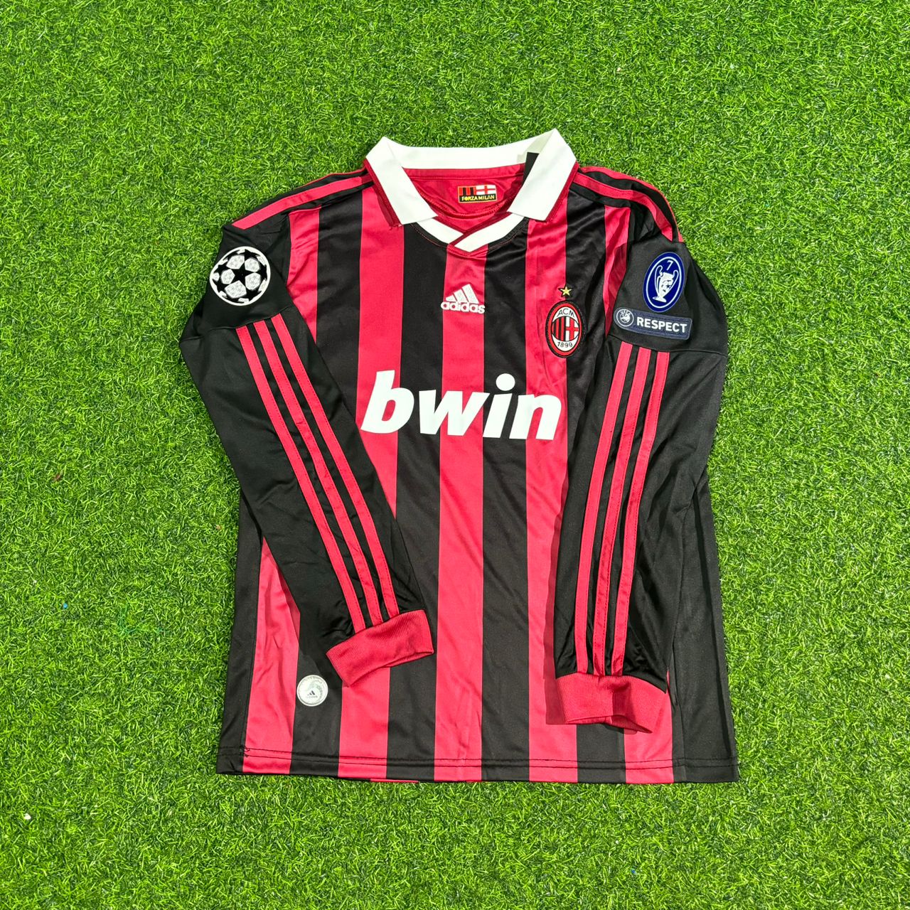 Paolo Maldini AC Milan 2008-2009 Final Season Kids Long Sleeve Home Retro Football Jersey