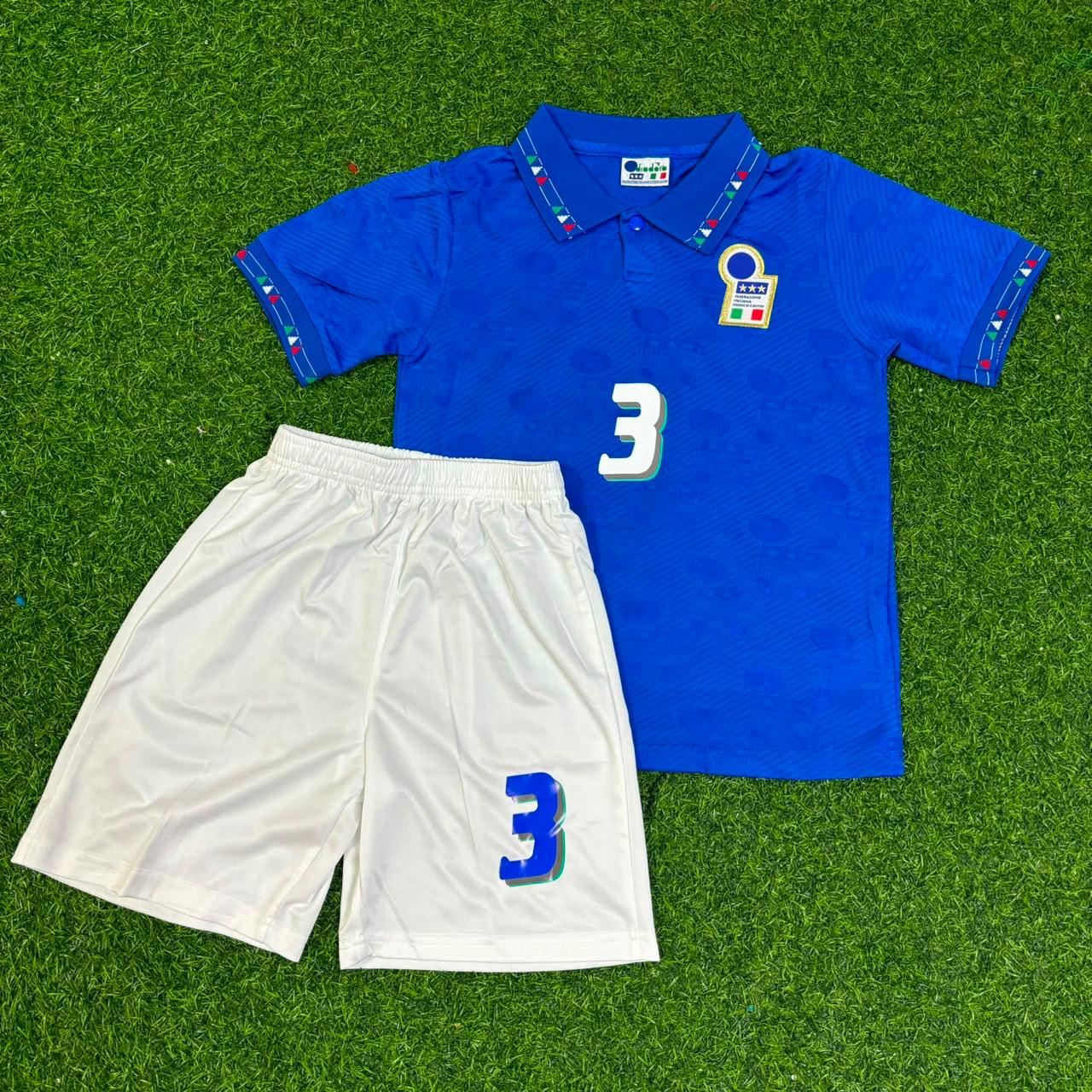 Paolo Maldini 1994 World Cup Italy KIDS Retro Jersey Maillot Trikot Maglia Soccer Shirt