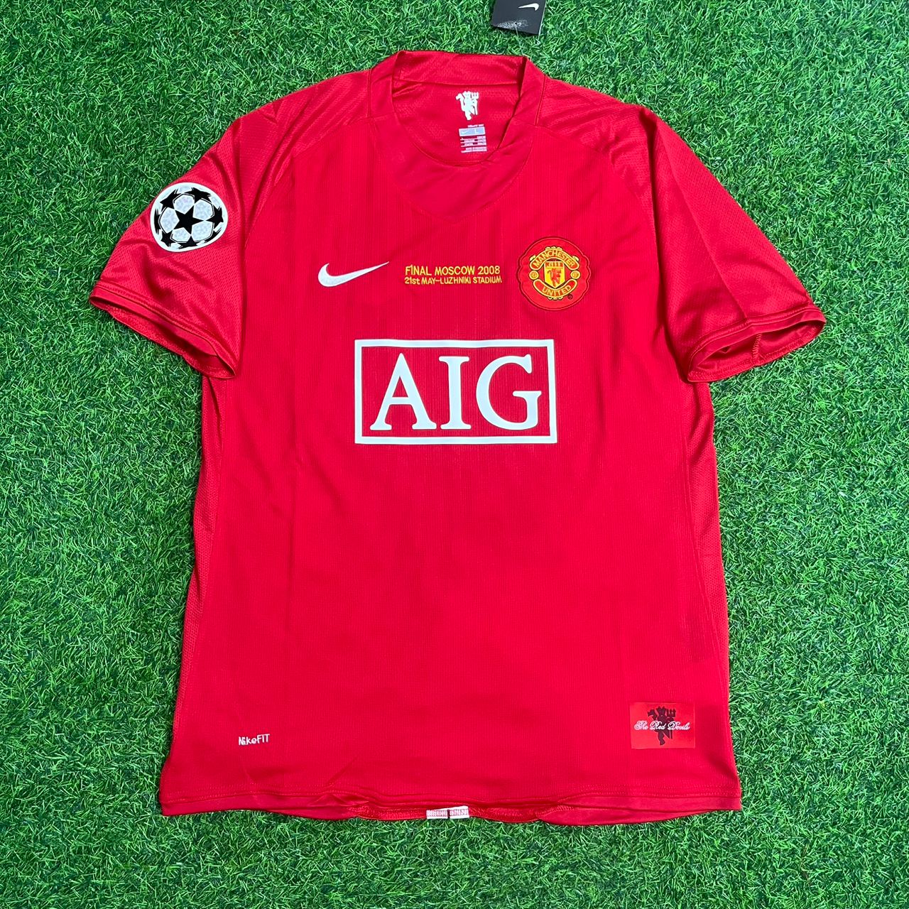 Patrice Evra Manchester United 2008 Champions League Final Retro Football Jersey Kit