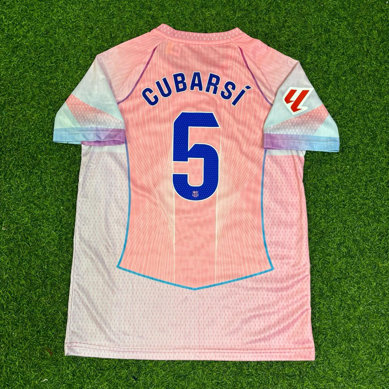 Pau Cubarsi Barcelona Home Pink New Season Kids 2026 Jersey Trikot Maillot Soccer Shirt