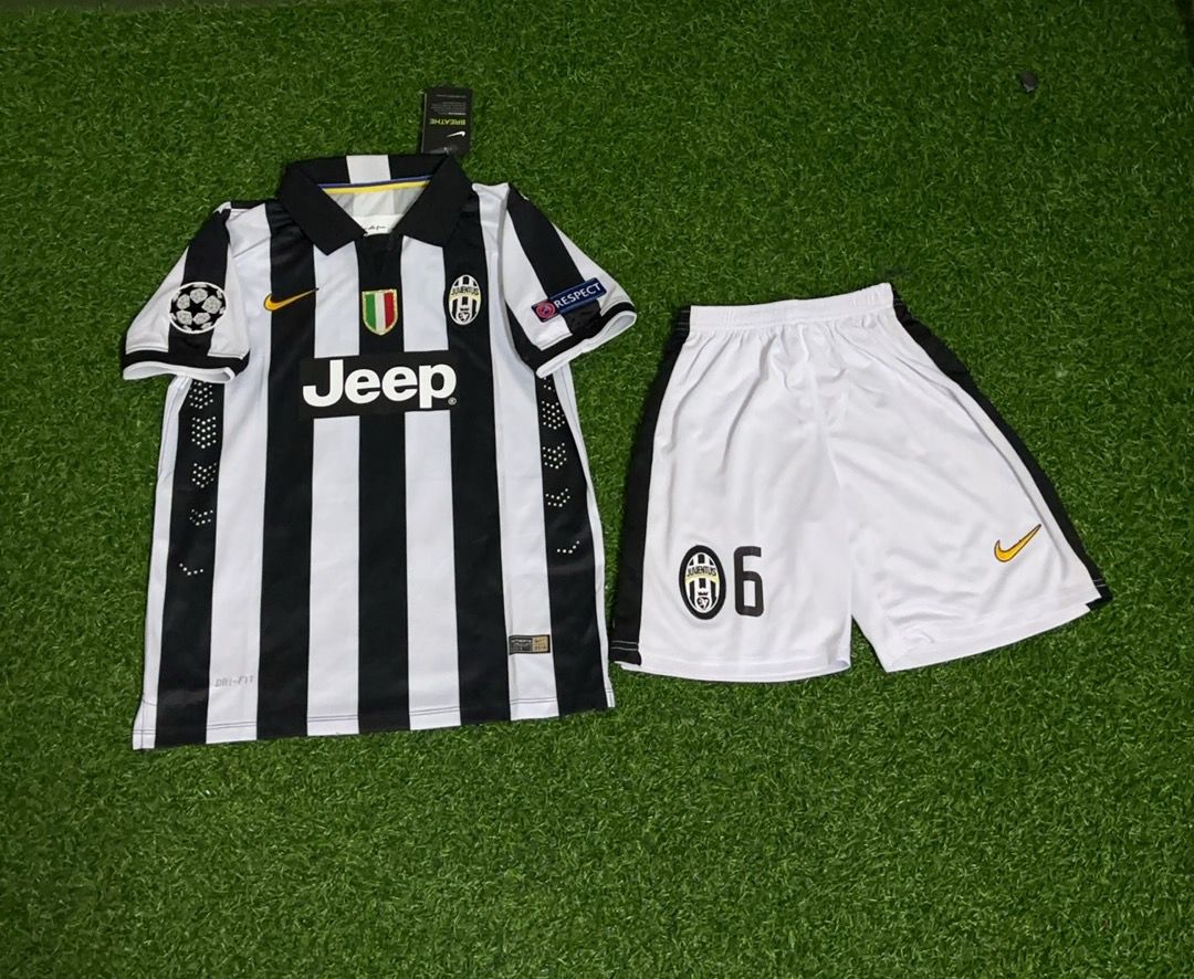 Paul Pogba Juventus 2014 2015 Retro Kids Football Jersey Kit