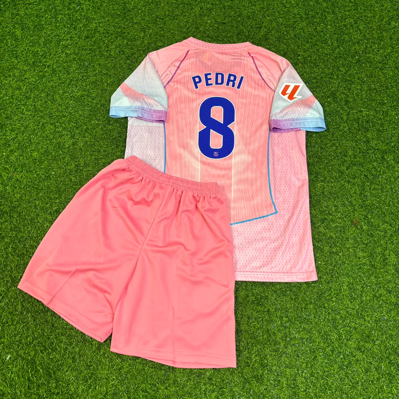 Pedri Barcelona Home Pink New Season 2027 Kids Jersey Trikot Maillot Soccer Shirt