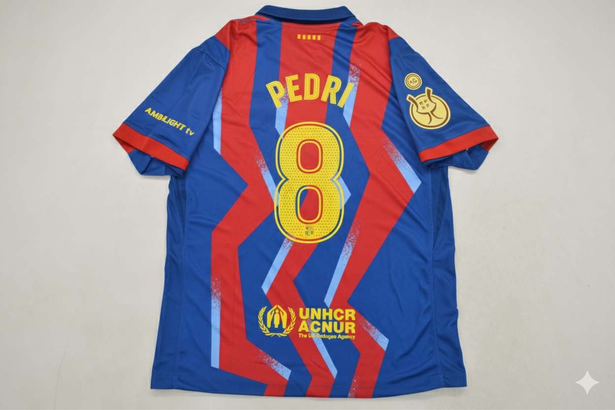 2026 Ed Sheeran×バルセロナ PEDRI ペドリ 半袖シャツ 8 pedri-barcelona-super-cup-