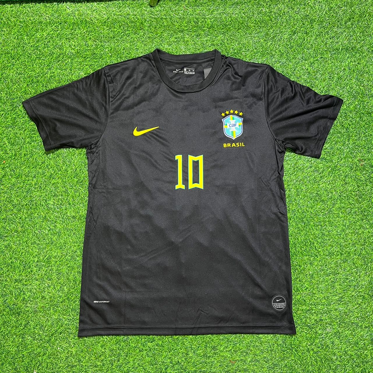 Pele Brazil Black Retro Football Jersey Kit