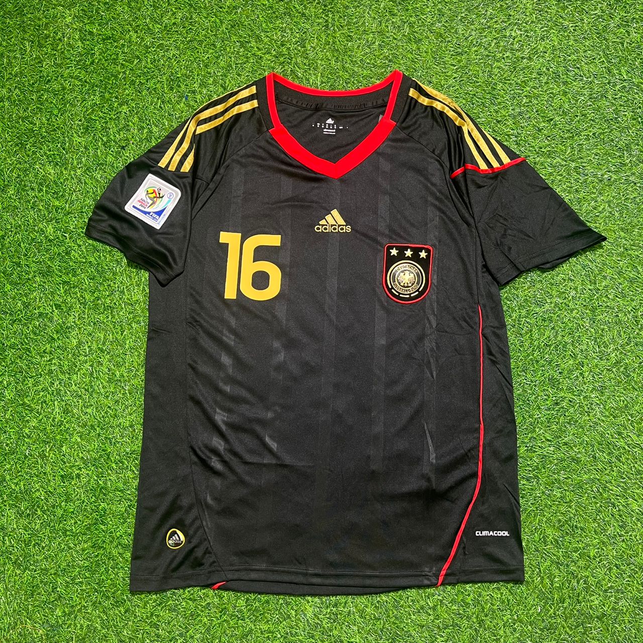 Philipp Lahm - Germany Deutschland 2010 World Cup Black Jersey Trikot
