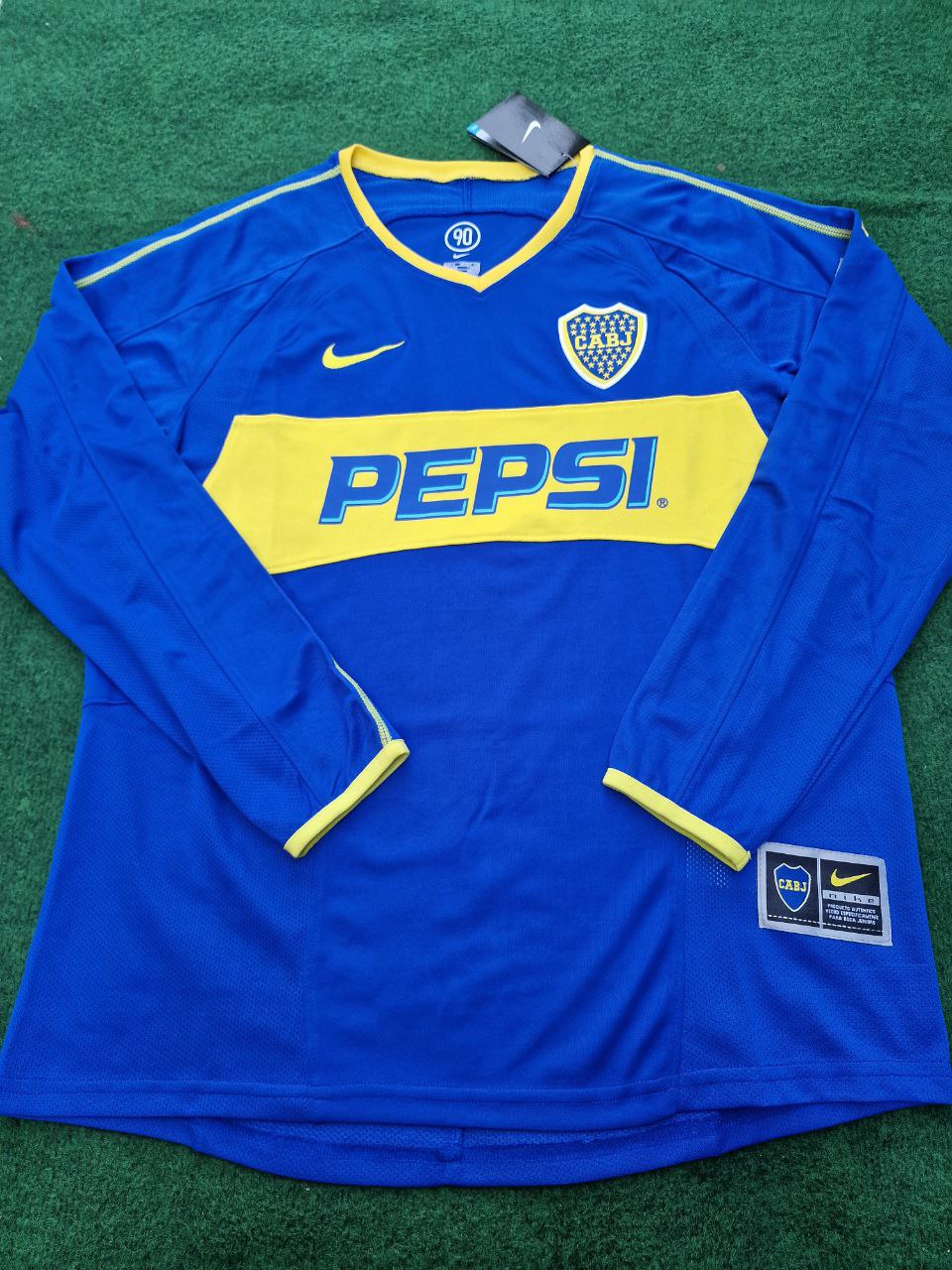 Carlos Tevez Boca Juniors 2003 2004 Retro Long Sleeve Jersey Maillot Trikot Maglia