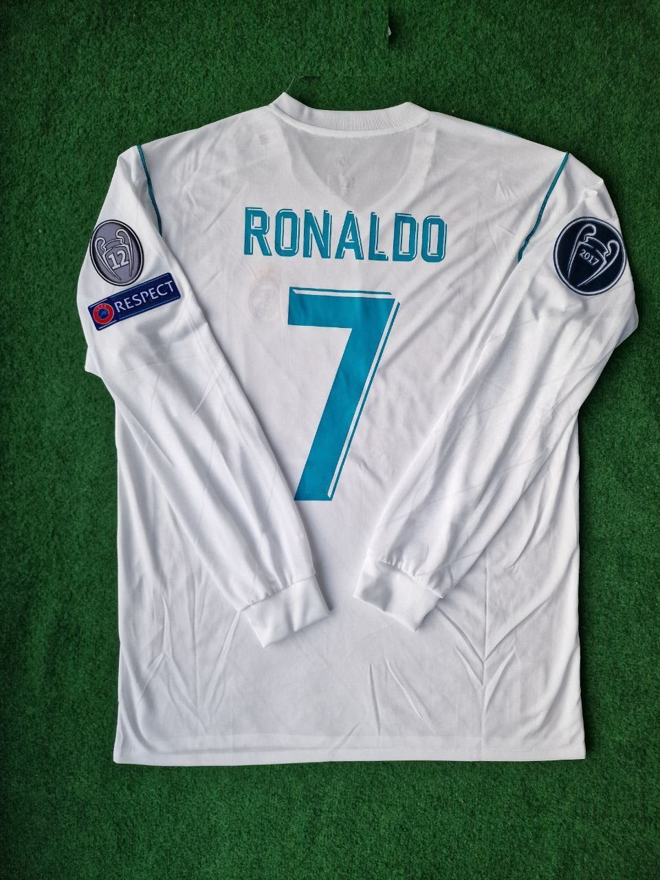 Cristiano Ronaldo 7 – Madrid 2018 Finale Langarmtrikot Trikot Maillot Fußballtrikot