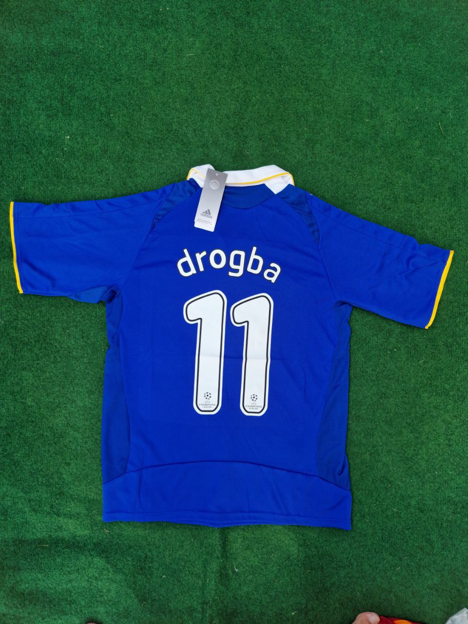 Didier Drogba Chelsea #11 Champions League 2012 Munich Final Long Sleeve Jersey – Men's Blue