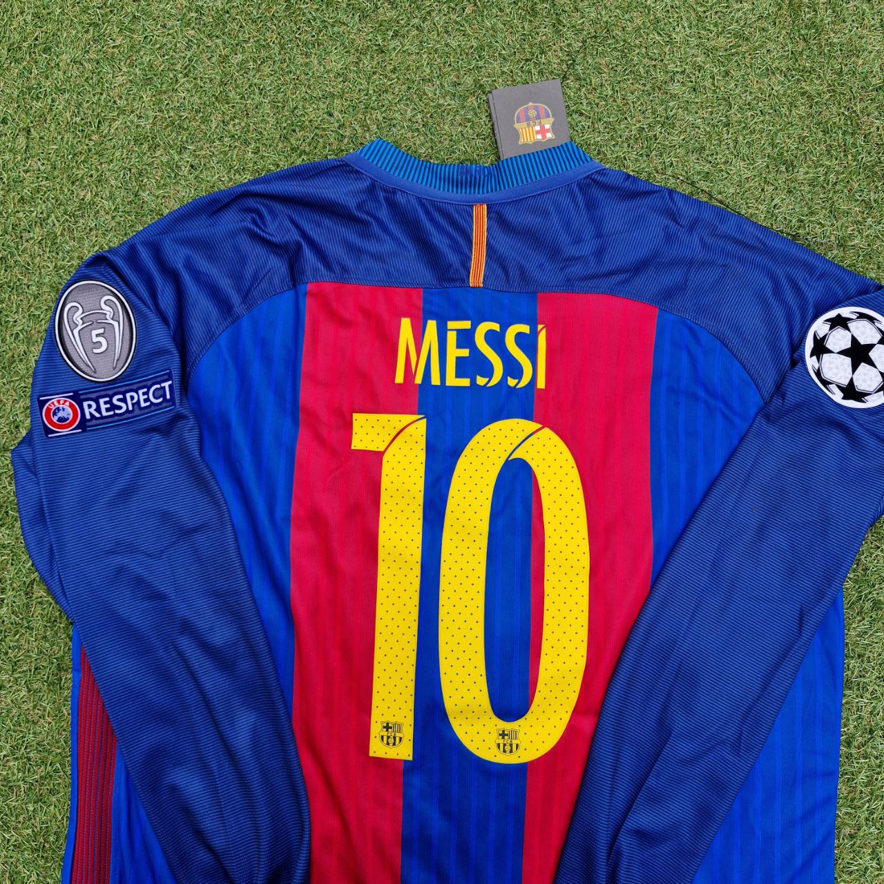 Lionel Messi Barcelona 2016 Special Edition Jersey with World Championship Patch Soccer Jersey