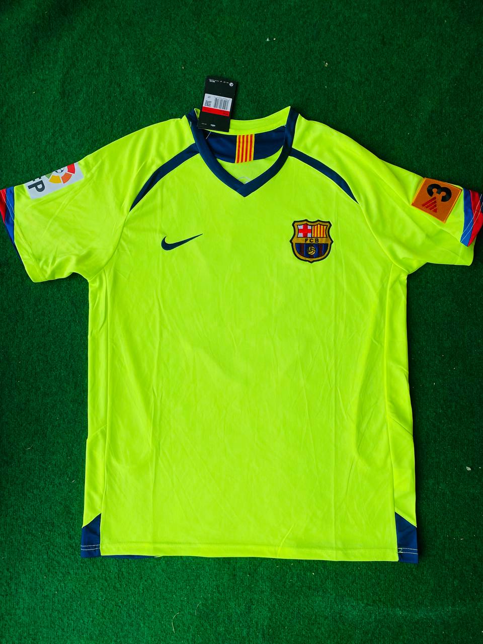 Deco #20 Barcelona 2005 2006 Grün Gelb Retro Trikot Maillot Fußballshirt