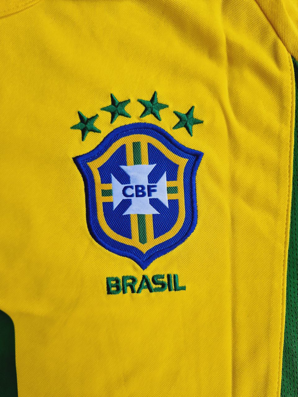 Cafu #2 Brazil 2002 World Cup Winning Captain Retro Home Jersey