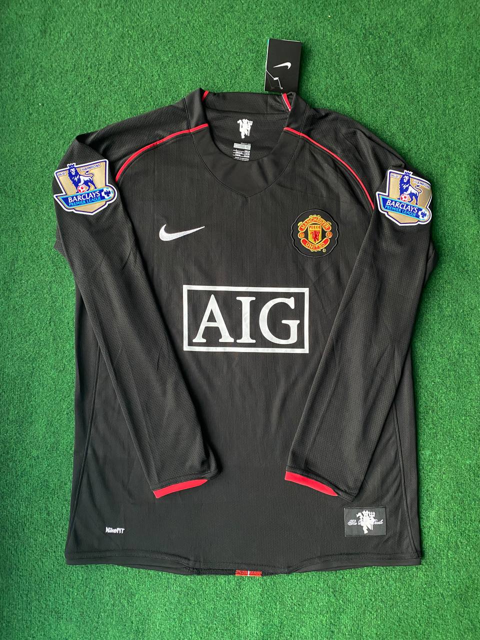 Cristiano Ronaldo 2007-2008 Manchester United Black Retro Jersey Trikot Camiseta Maillot
