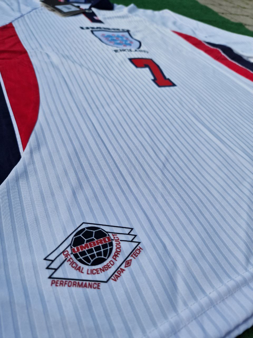 David Beckham England 1998 World Cup Kids Long Sleeve Retro Football Jersey