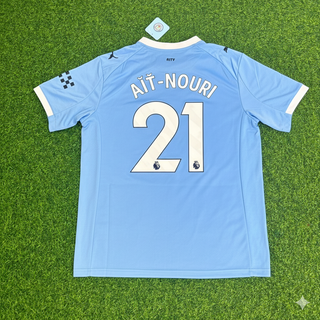 Rayan Aït-Nouri 21-Manchester City Home New Season 2026 Jersey Trikot Maillot Soccer Shirt