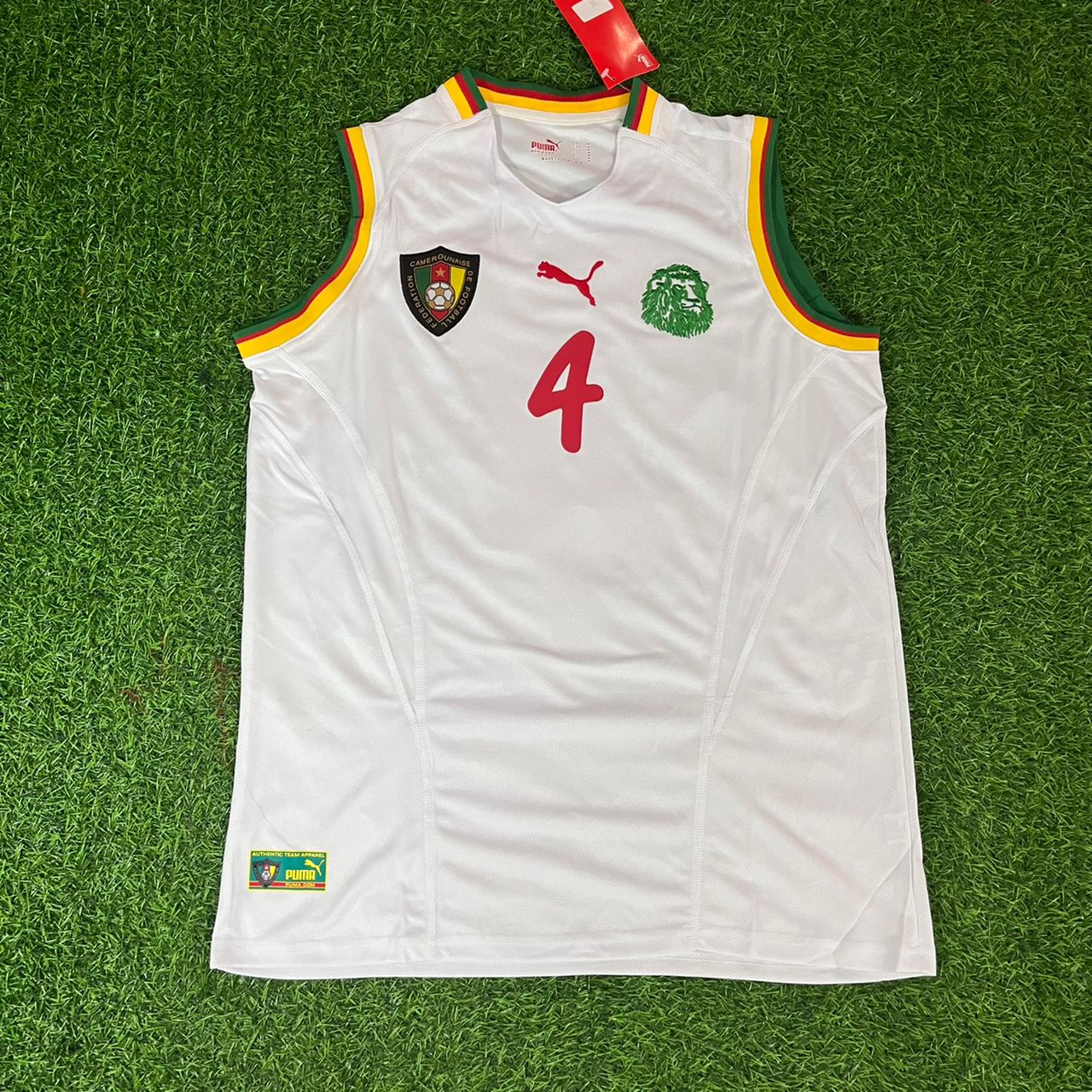 Samuel Eto'o 9 – Kamerun AFCON 2002 Retro-Trikot ohne Ärmel