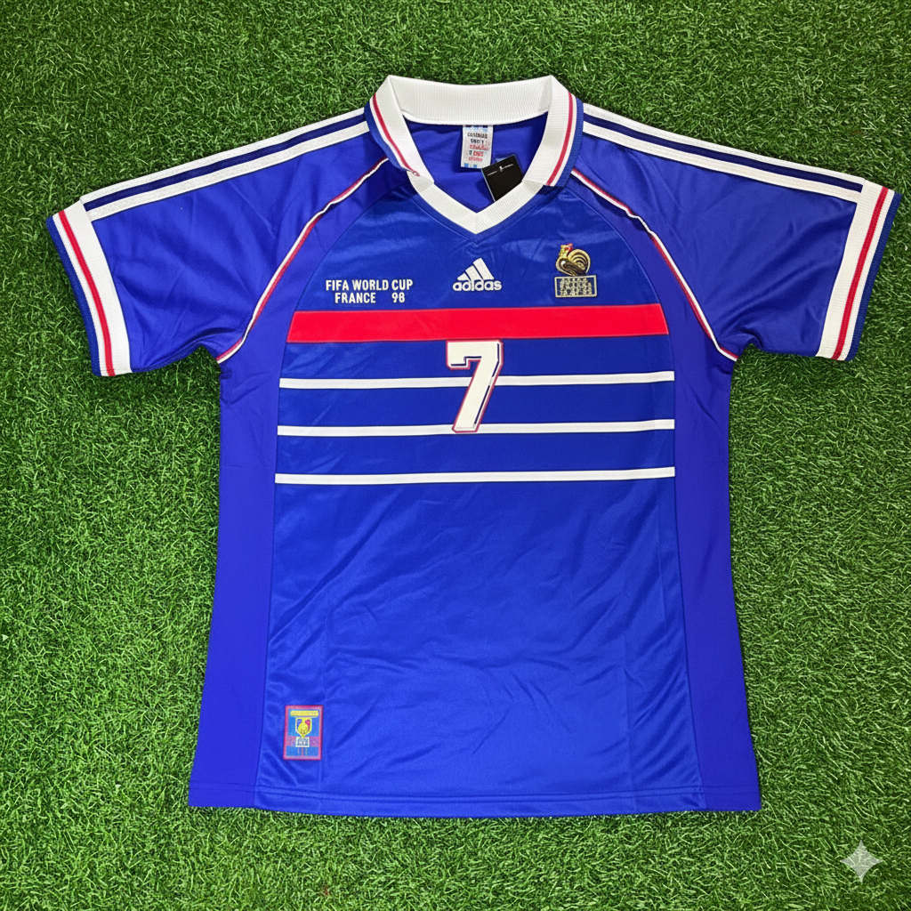 Maillot de football rétro Didier Deschamps France Coupe du monde 1998