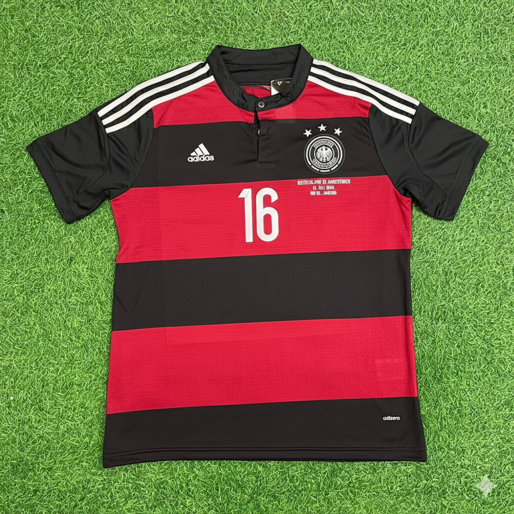 Philipp Lahm Germany Deutschland 2014 World Cup Brazil Black Red Retro Jersey Trikot Soccer Shirt