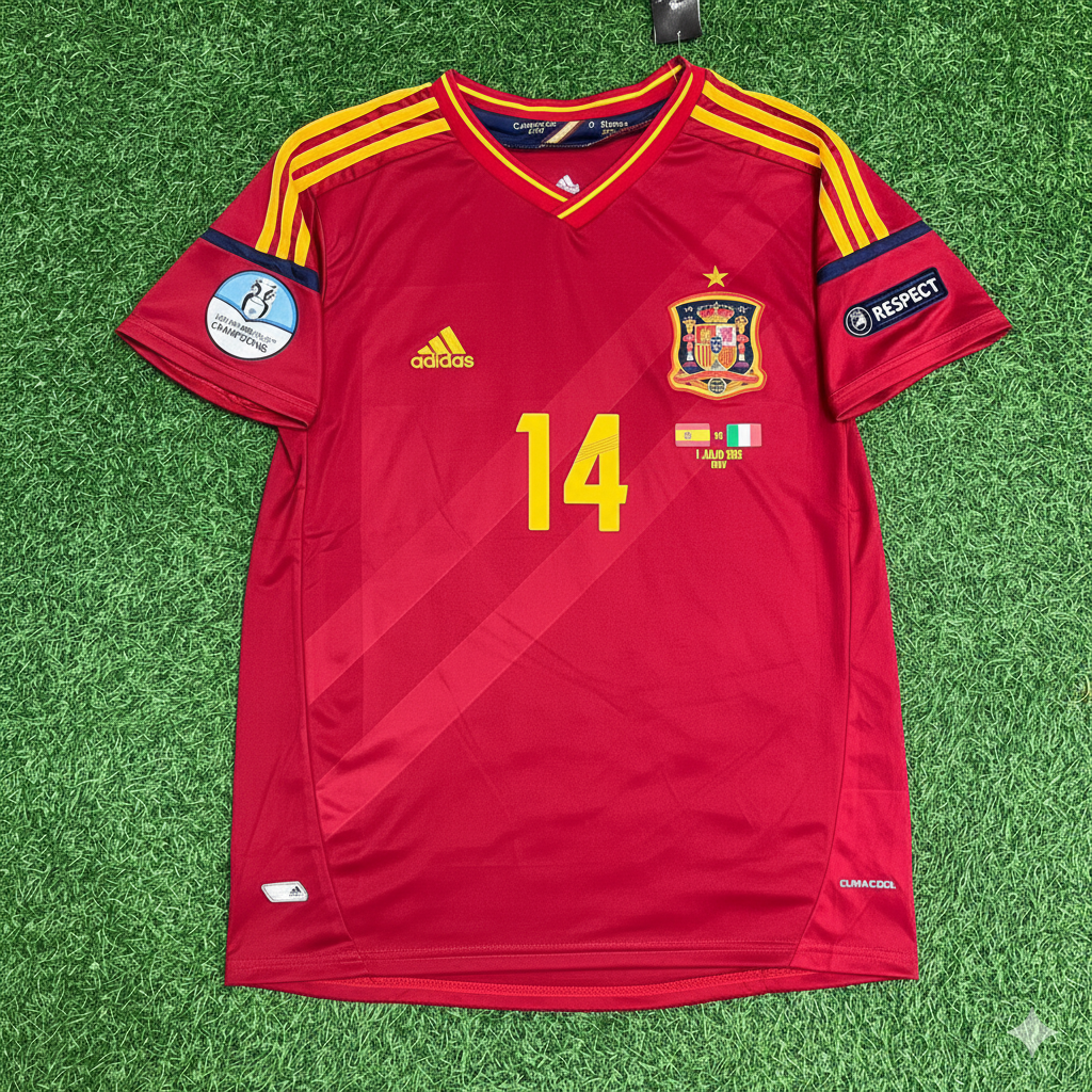 Xabi Alonso Spain EURO 2012 Final Retro Football Jersey Kit