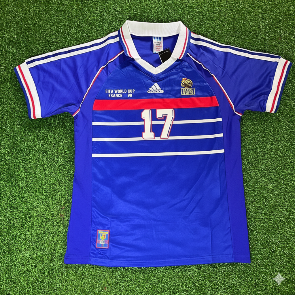 Emmanuel Petit France 1998 Coupe du Monde Rétro Maillot de Football Maillot Trikot Maillot de Football