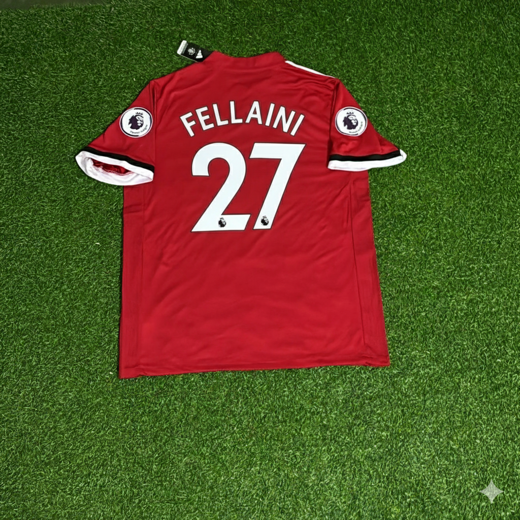 Marouane Fellaini Manchester United 2017/18 Red Retro Football Jersey Kit