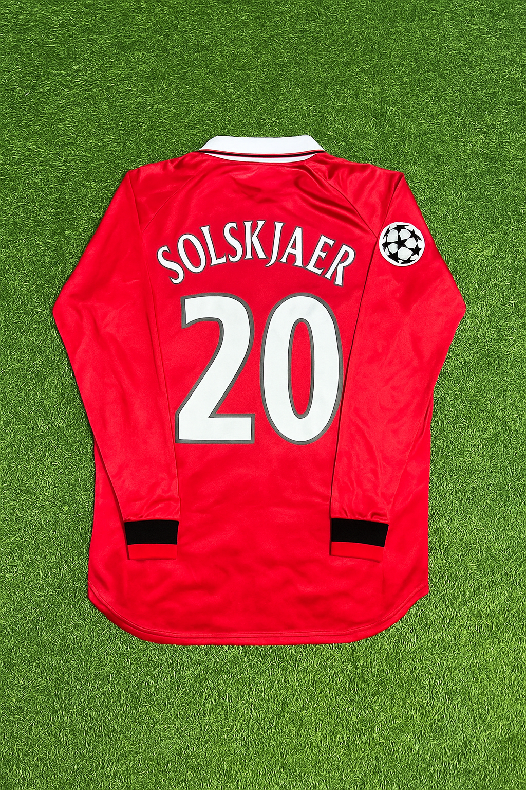 Ole Gunnar Solskjaer Manchester United 1999 Champions League Final Retro Football Jersey Kit
