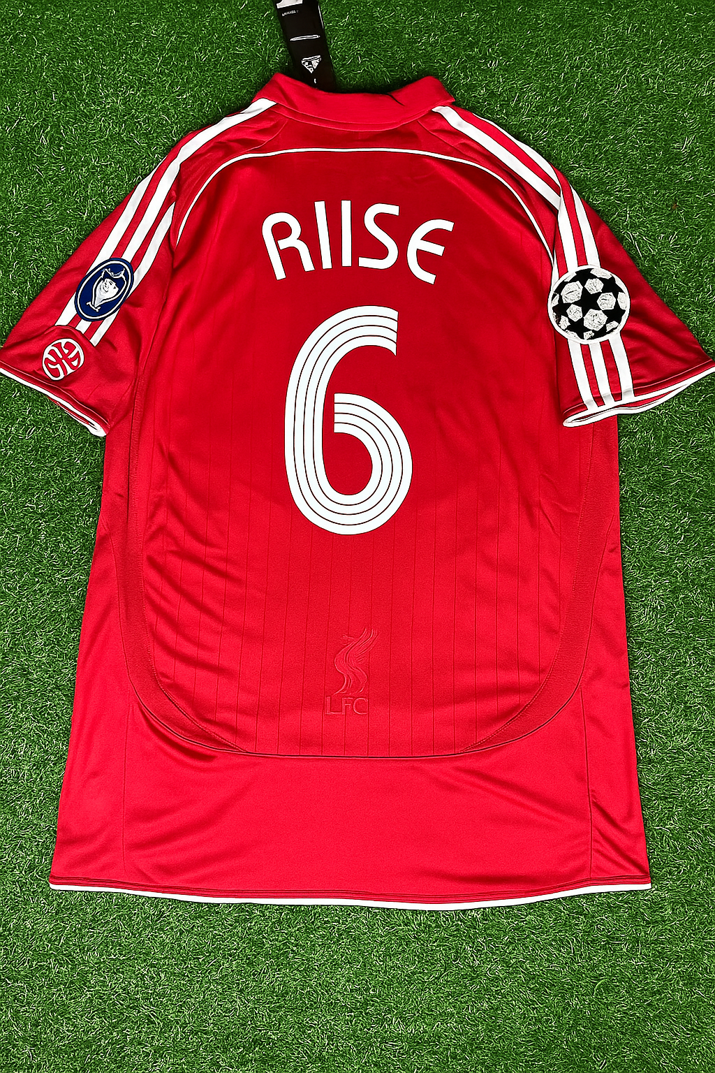 John Arne Riise Liverpool 2007 2008 Season Champions League Red Retro Football Jersey