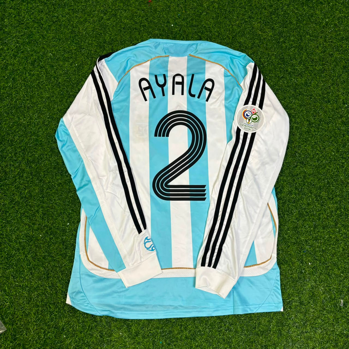 Roberto Ayala #2 Argentina 2006 World Cup Retro Long Sleeve Football Jersey
