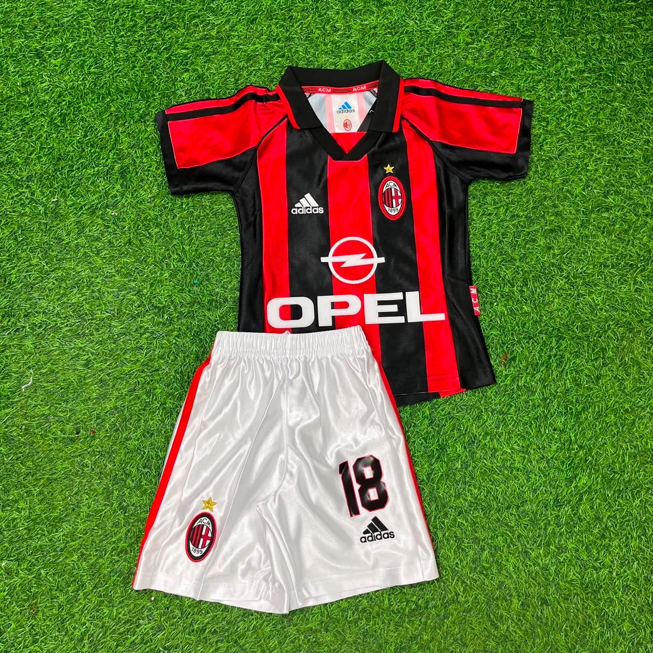 Roberto Baggio Milan Retro Kids Kit – | KinderTrikot | Maillot Enfant Soccer Shirt