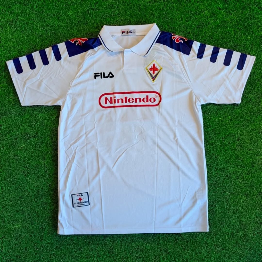 Roberto Baggio Fiorentina Retro White Football Jersey