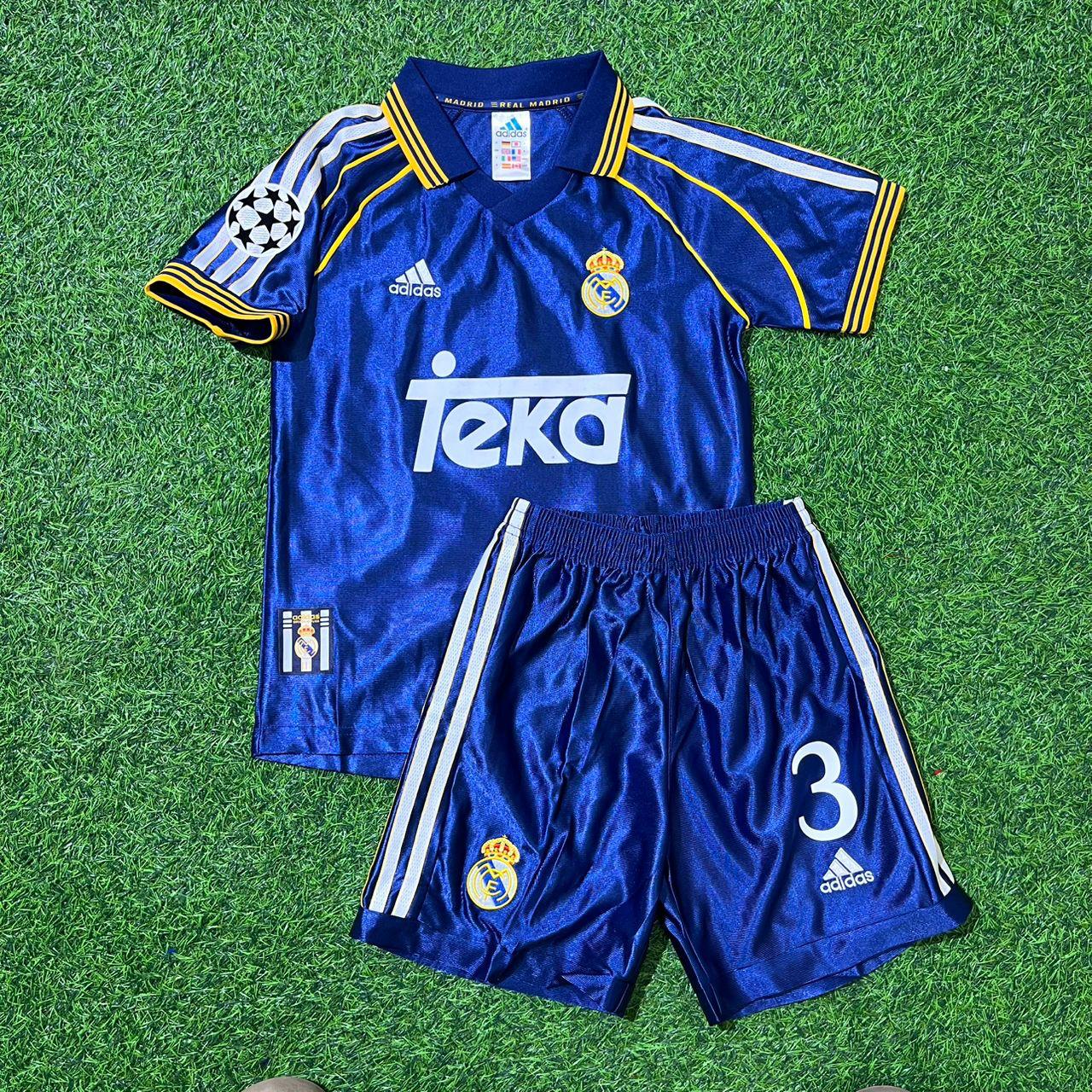Roberto Carlos Real 1998/1999 Blue Retro Kids Football Jersey